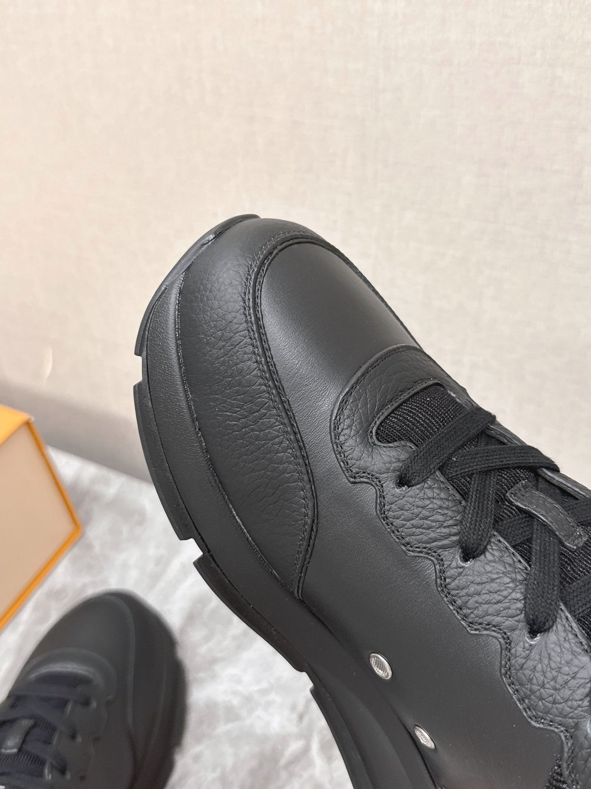 LV Women Black Leather Sneakers