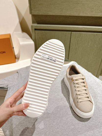 LV Women Beige Canvas Sneakers