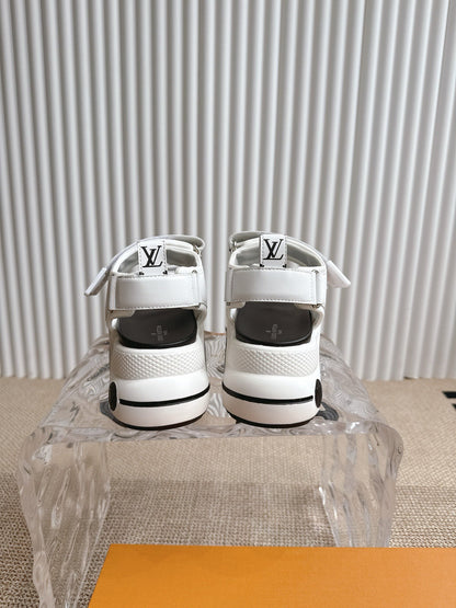 LV Women White Synthetic Strap Sandals