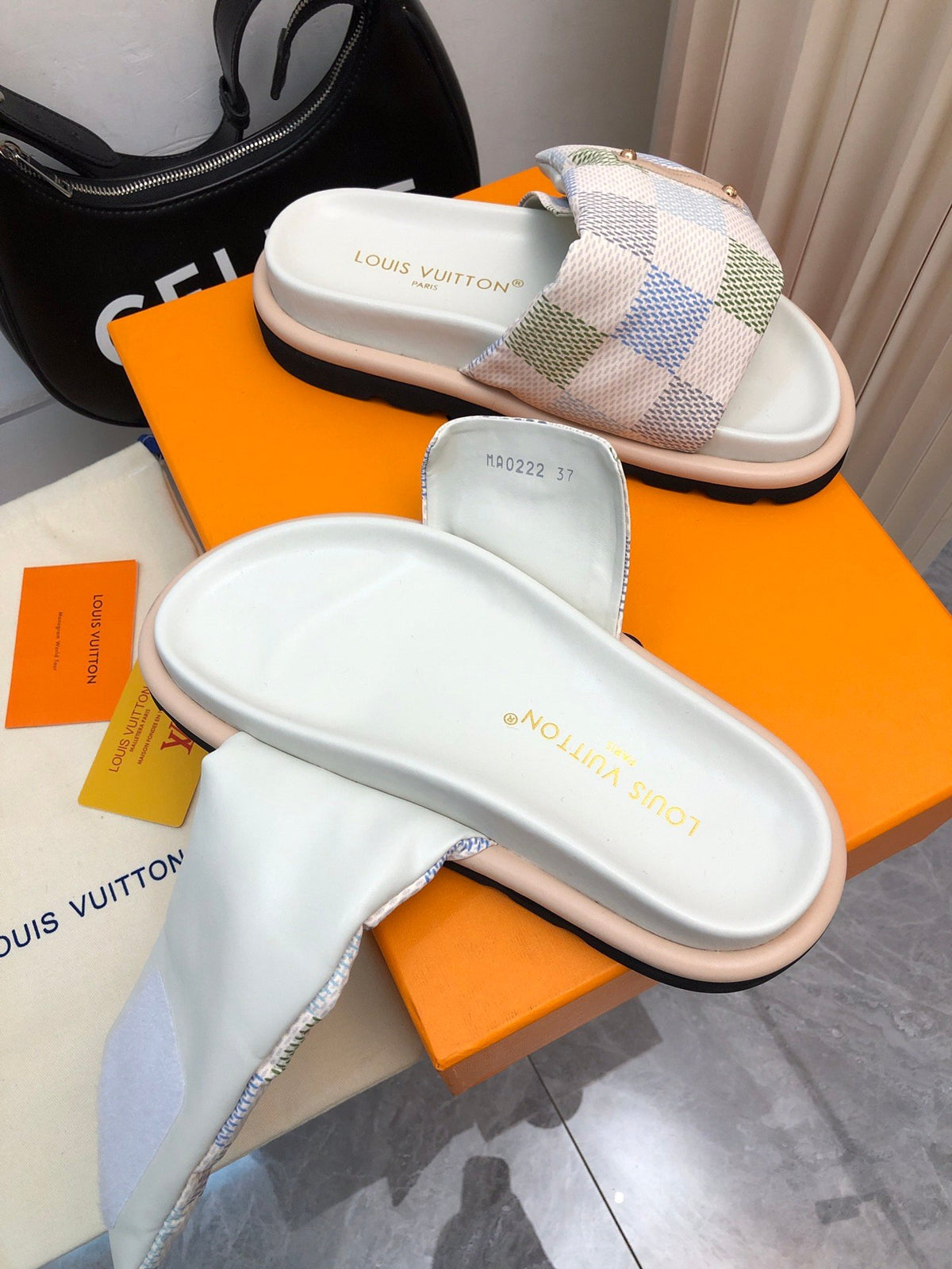 LV Women Multi Color Patterned Fabric Slippers