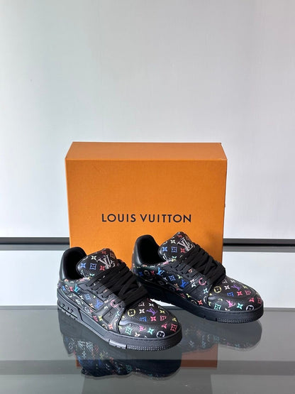 LV Men Black Multicolor Leather Sneakers