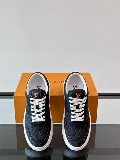LV Men Black Leather Sneakers