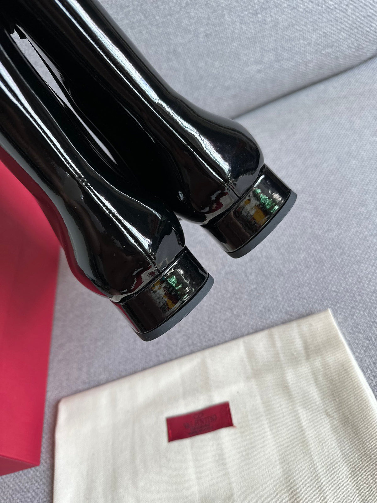 Valentino Women Black Patent Leather Boots