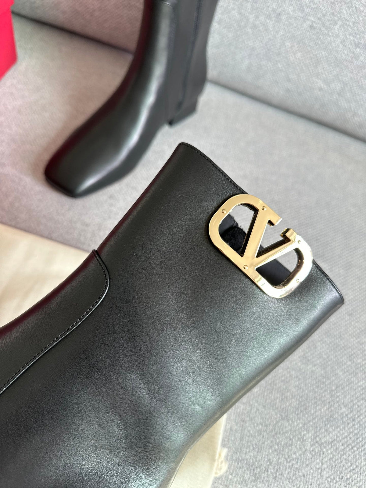 Valentino Women Black Leather Ankle Boots