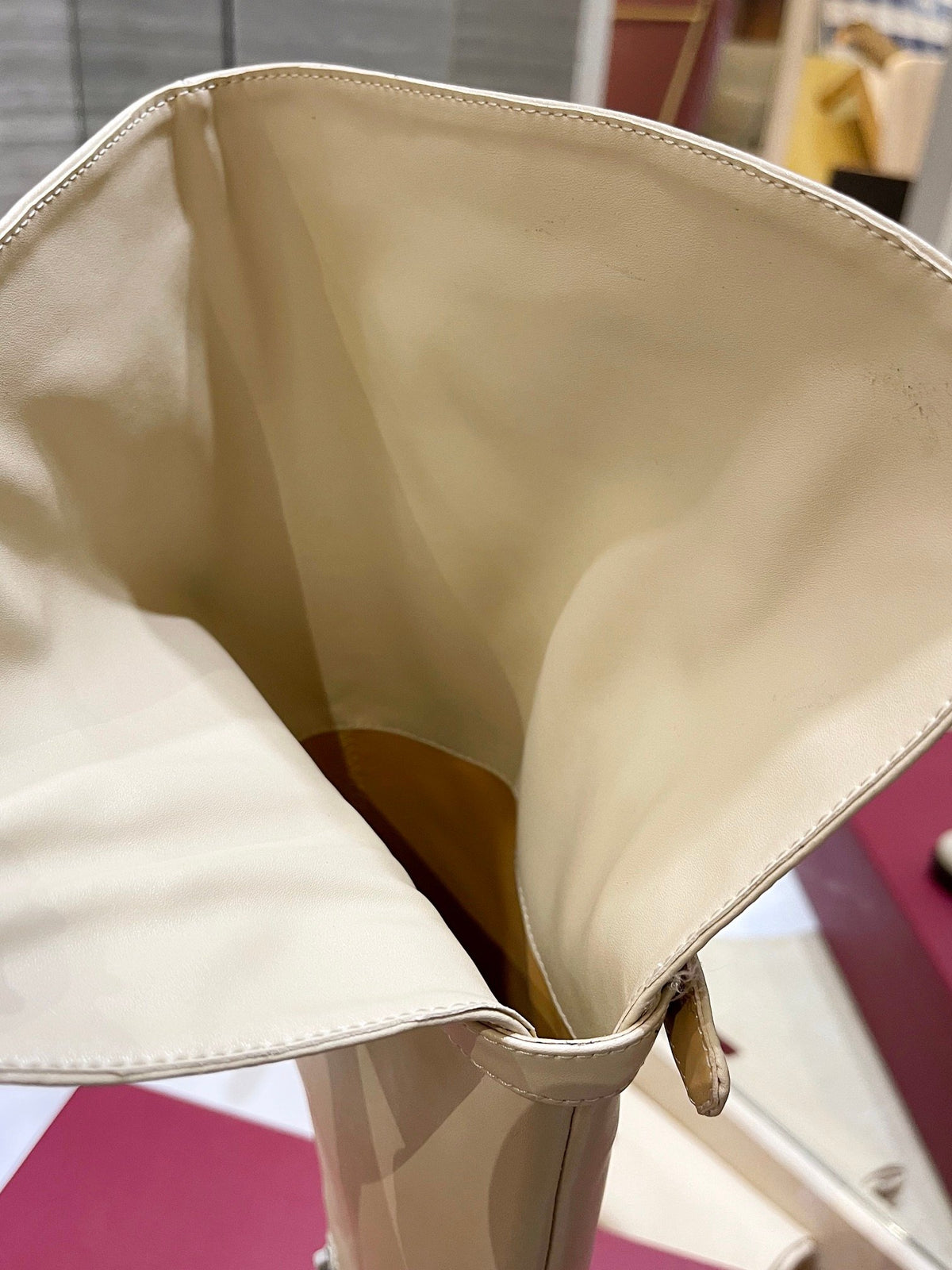 Valentino Women Beige Leather Knee High Boots