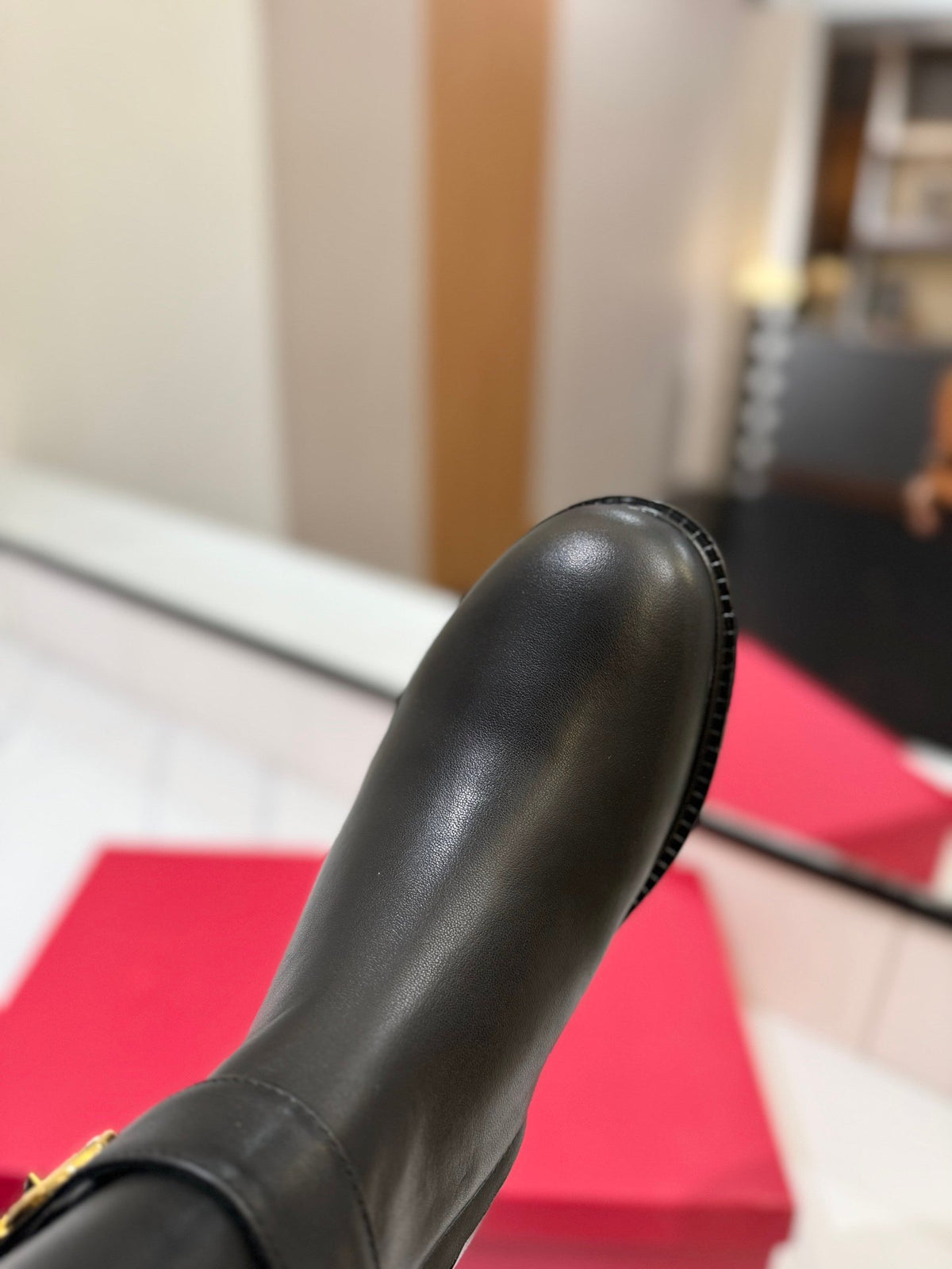 Valentino Women Black Leather Knee High Boots