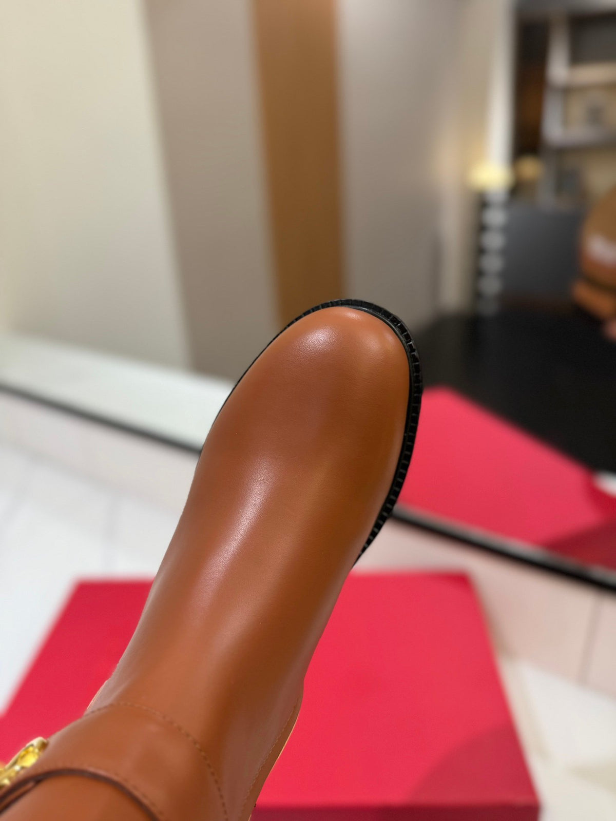 Valentino Women Brown Leather Knee High Boots