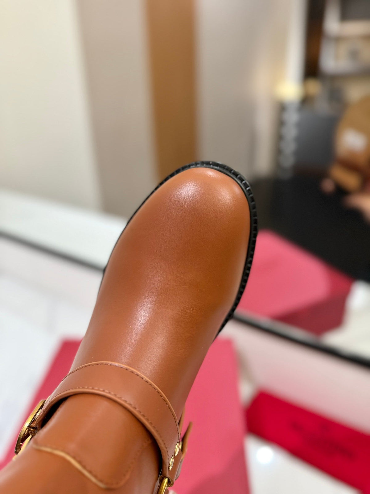 Valentino Women Brown Leather Mid-Calf Boots