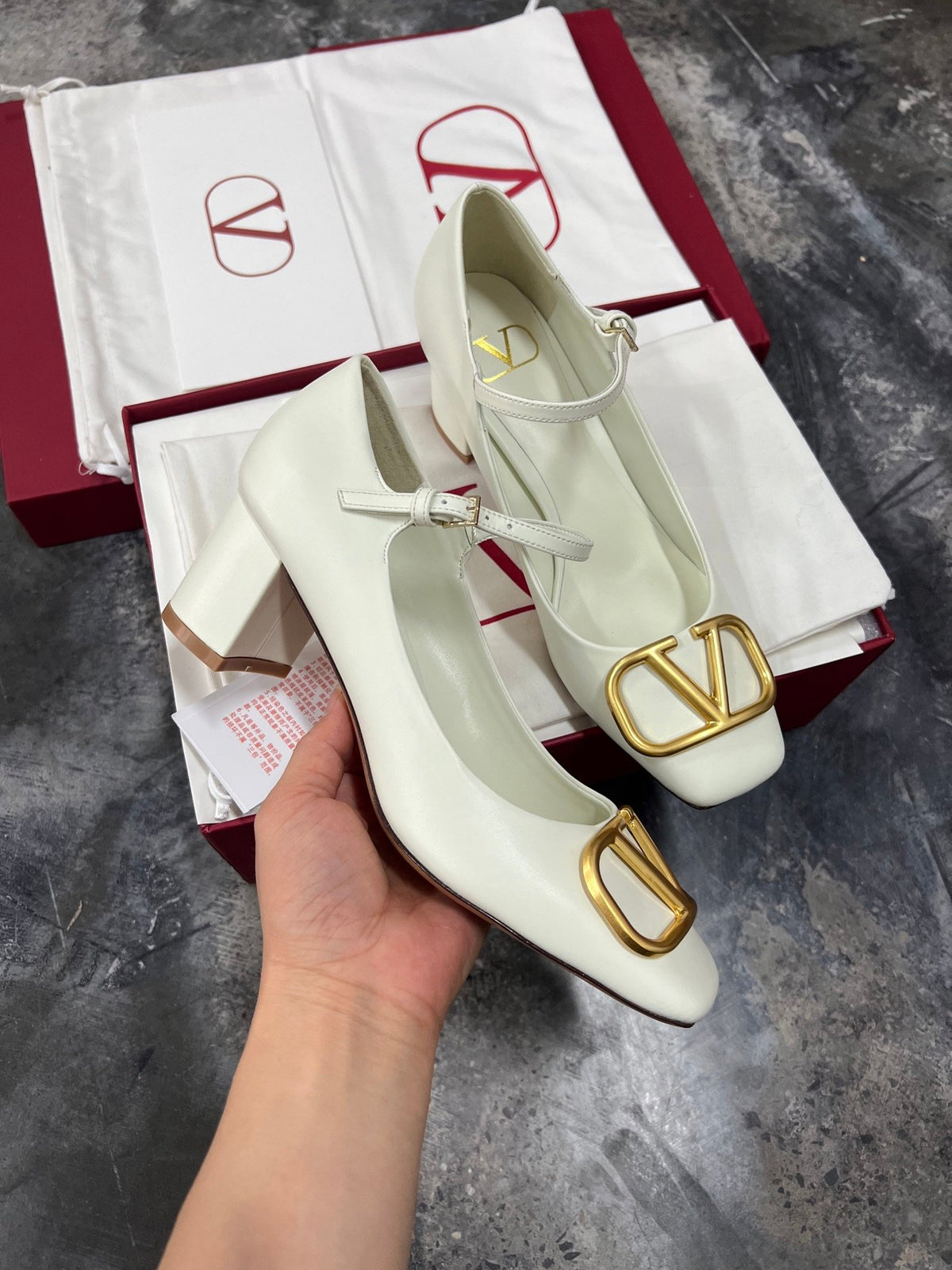 Valentino Women White Leather Heels