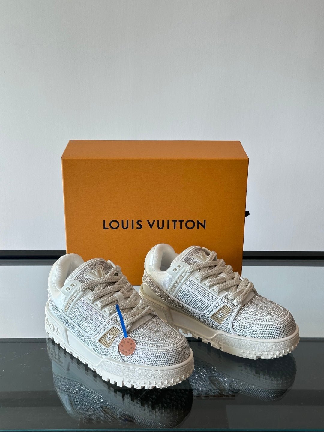 LV Men White Mesh And Leather Sneakers