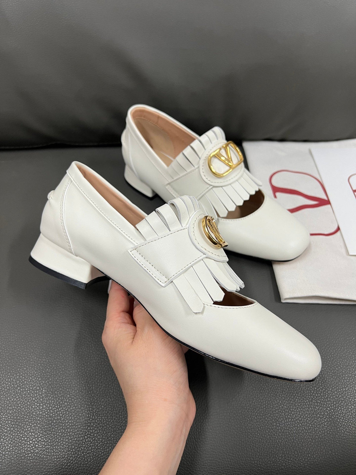 Valentino Women White Leather Heels