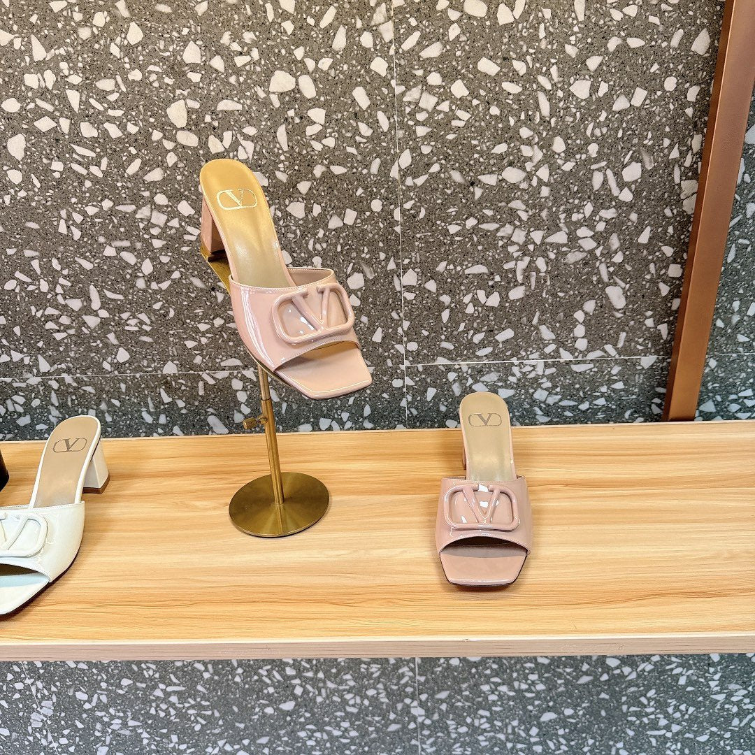 Valentino Women Nude Patent Leather Heels