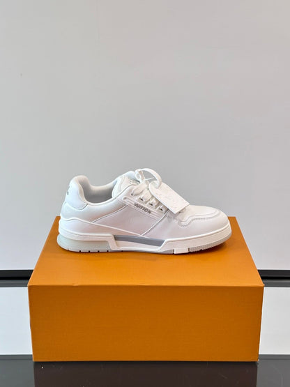 LV Men White Leather Sneakers