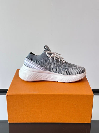 LV Men Grey Knit Fabric Sneakers