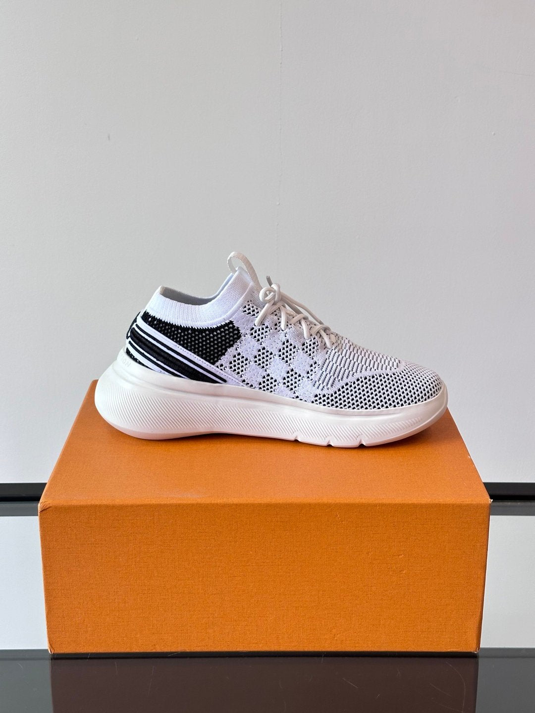 LV Men White Knit Mesh Sneakers