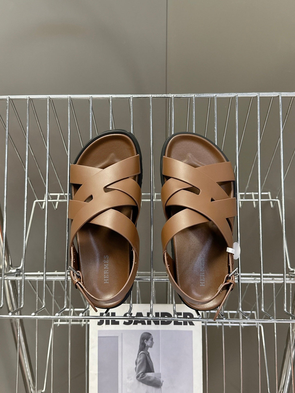 Hermes Women Brown Leather Strappy Sandals