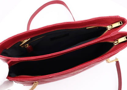 Saint Laurent Tribeca shoulder bag in burgundy leather