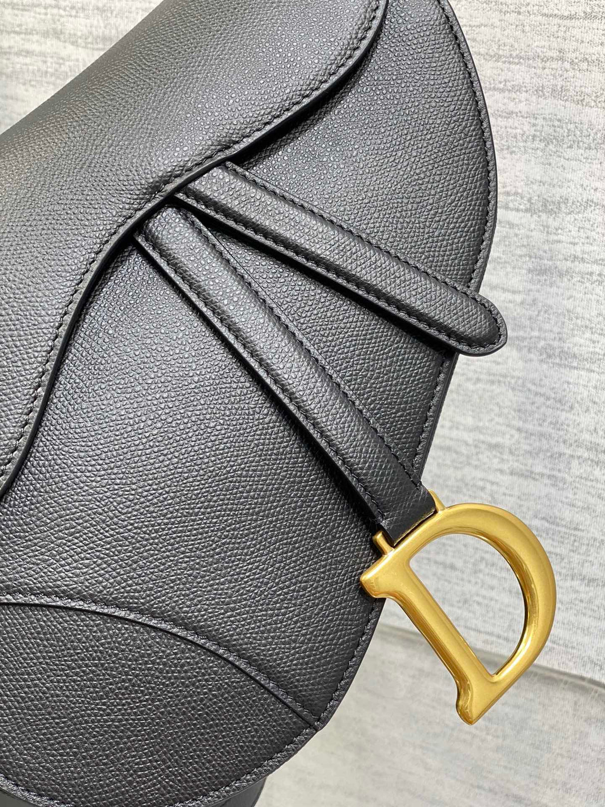 Christian Dior Saddle Bag in Black Gold Hardware