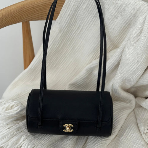Chanel Preppy Coco Small Bowling Bag in Black