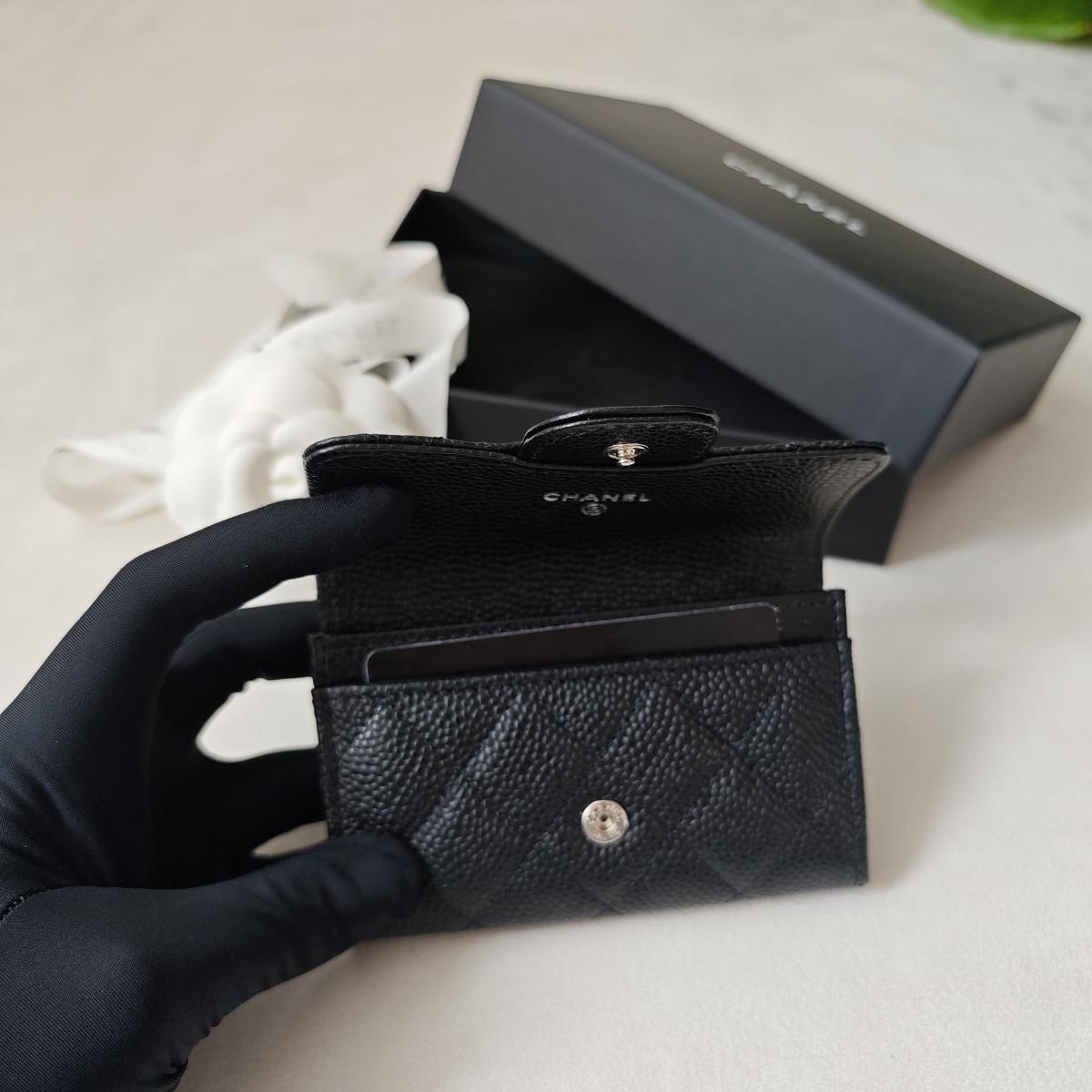Chanel Wallet black with sliver hardware