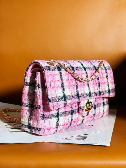 Chanel Mini Rectangular Flap Bag Pink, White and Black
