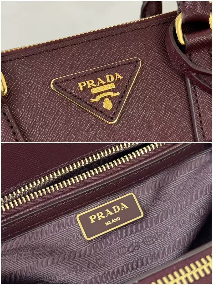 Prada Galleria small burgundy Saffiano leather