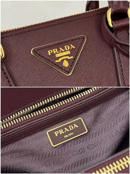 Prada Galleria small burgundy Saffiano leather