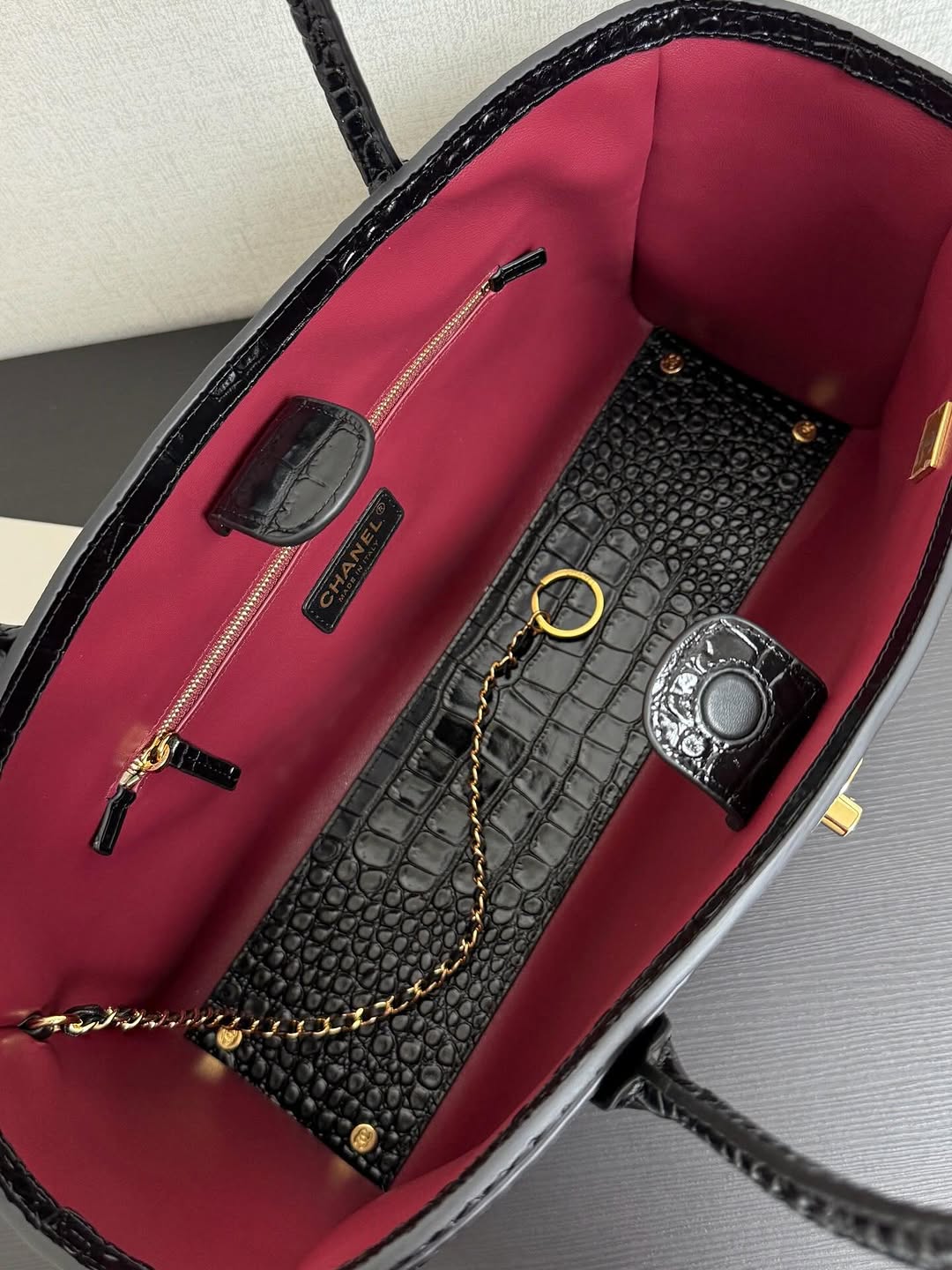 Chanel Tote Bag Crocodile Embossed Calfskin SS26 Collection