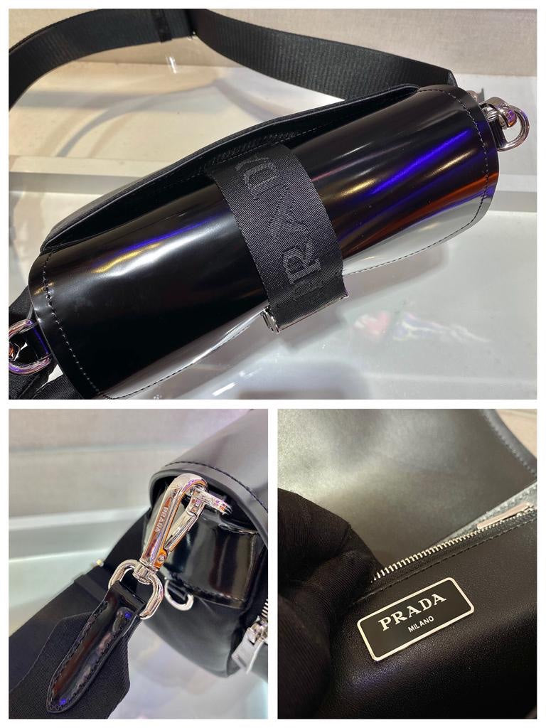 Prada Buckle Pocket Crossbody Bag Spazzolato Leather