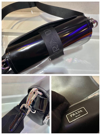 Prada Buckle Pocket Crossbody Bag Spazzolato Leather