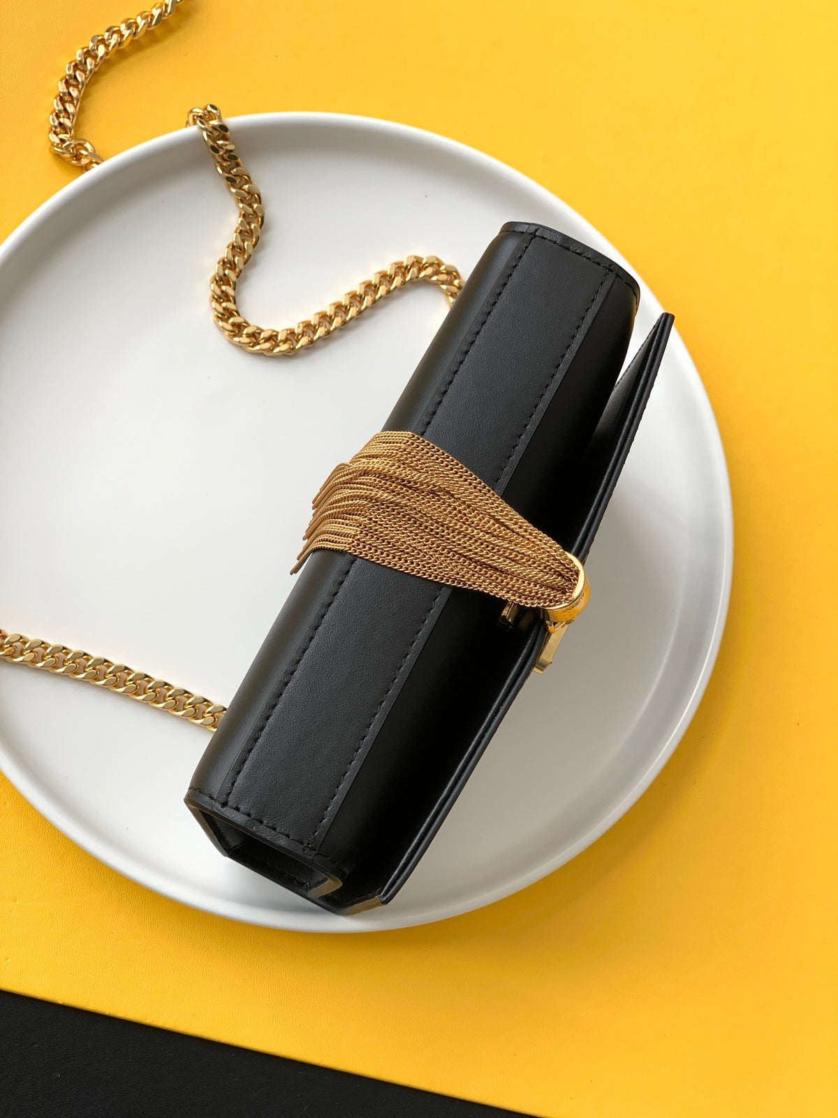 Saint Laurent Black Leather Small Kate Tassel Crossbody Bag