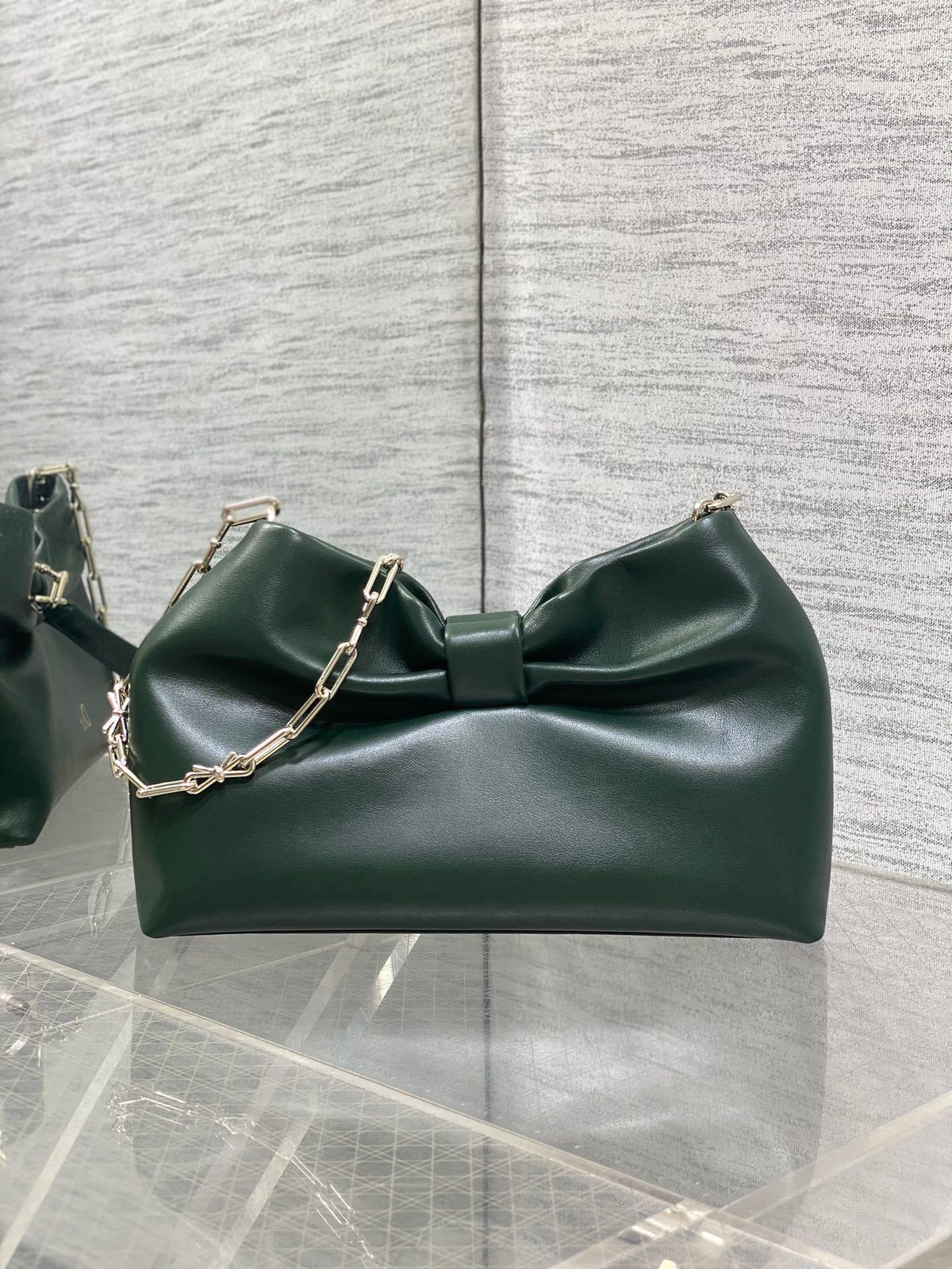 Dior Bow Bag Small Dark Green