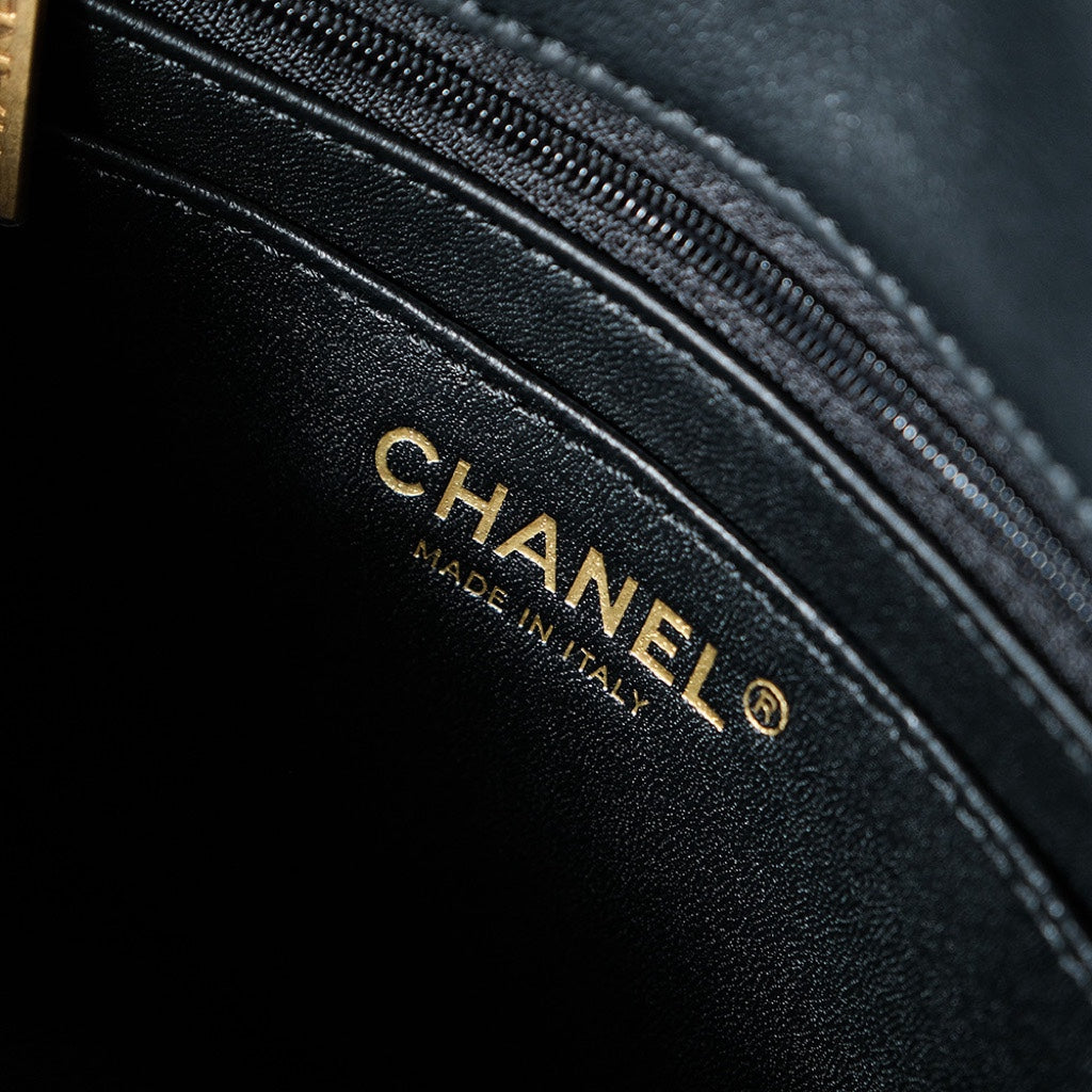 Chanel 25C Flap Bag 19cm Black Quilted Lambskin