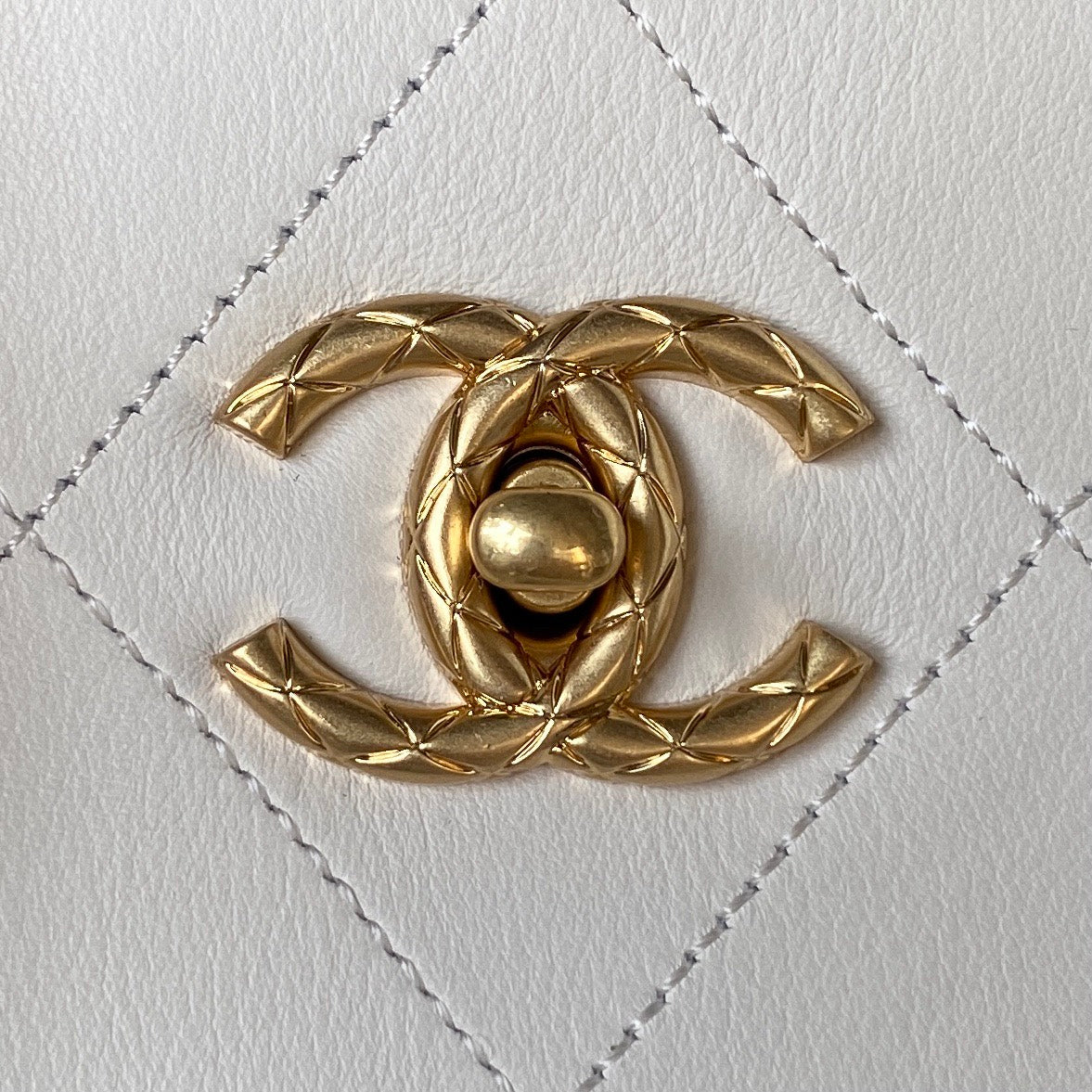 Chanel Calfskin Hobo Bag White/Black