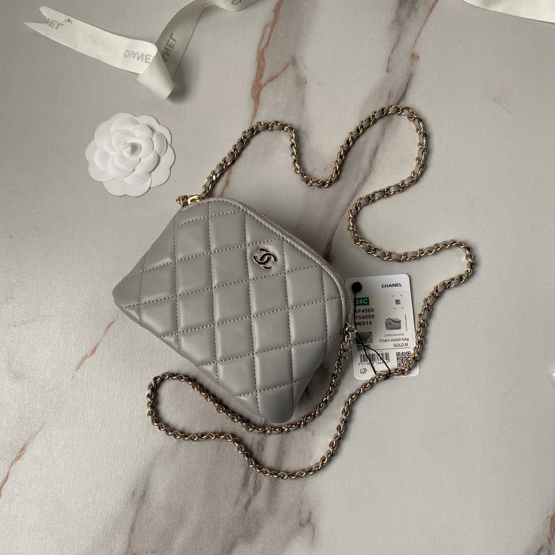 CHANEL Black Leather Makeup Bags