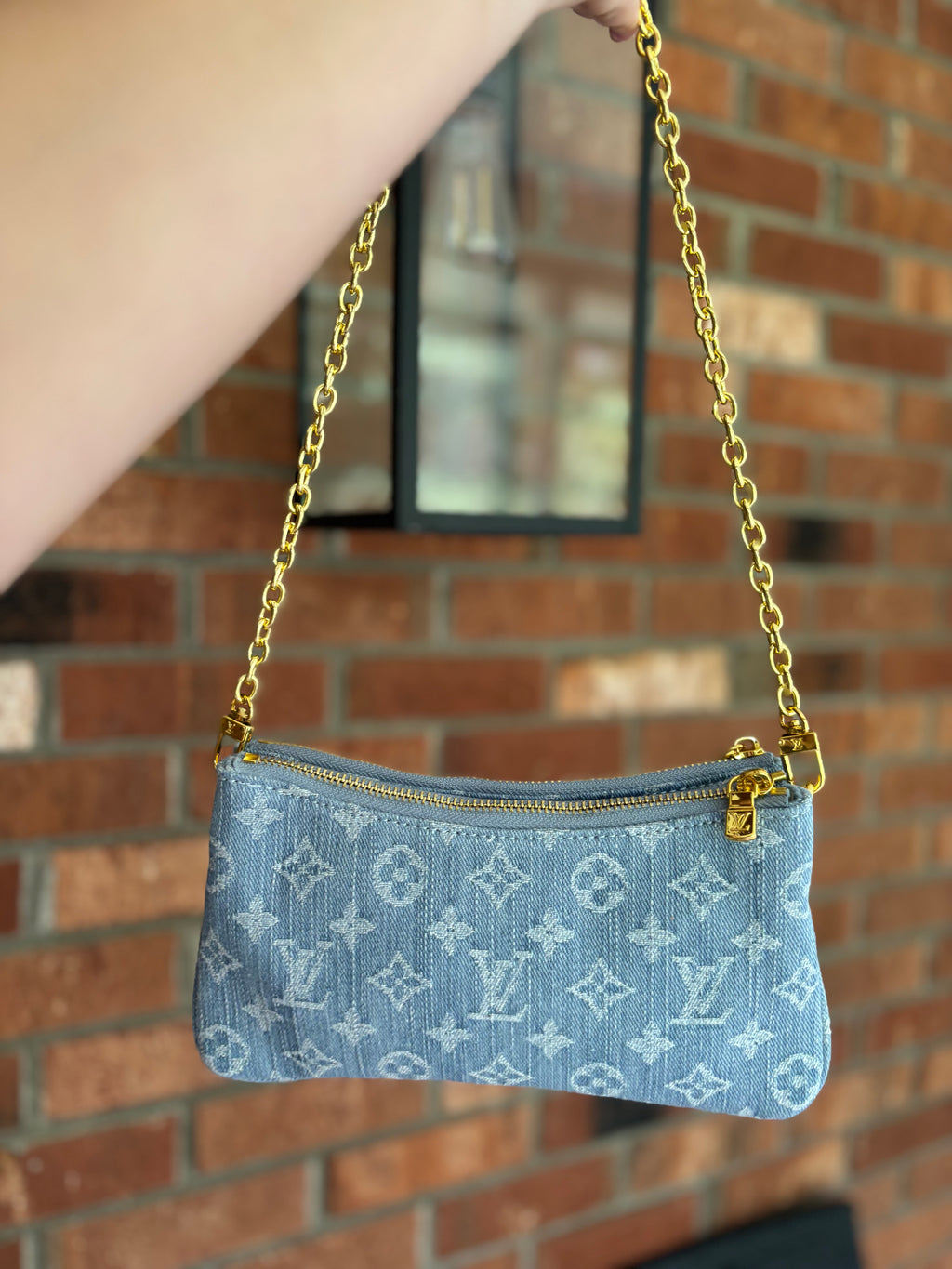 Louis Vuitton Liv Pochette in Blue Denim