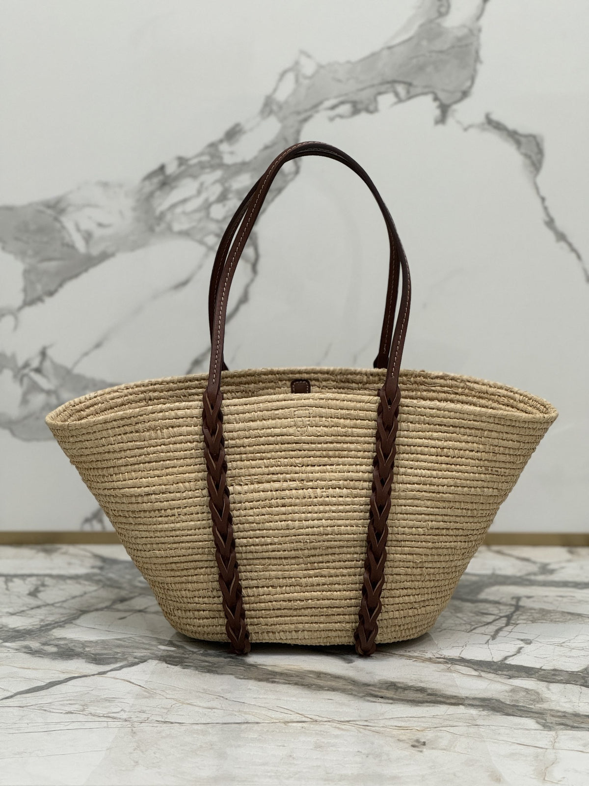 PRADA Braided Handle Basket Bag