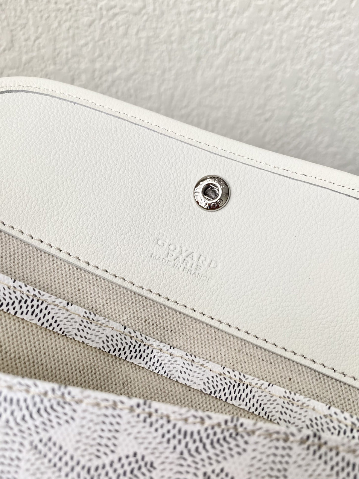 Goyard White Goyardine Canvas & Chevroches Calfskin Saint Louis PM Tote