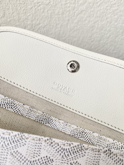 Goyard White Goyardine Canvas & Chevroches Calfskin Saint Louis PM Tote