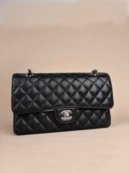 Chanel Classic Flap Medium 25 Black sliver Hardware