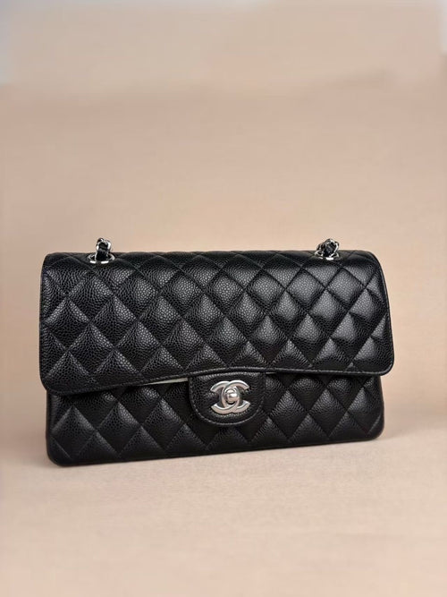 Chanel Classic Flap Medium 25 Black sliver Hardware
