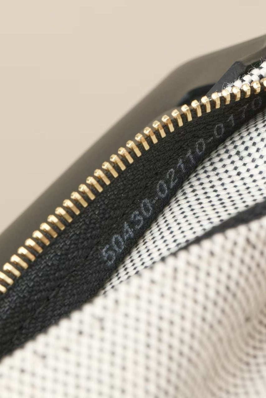 HN Herbag Mini in Ecru/Black gold hardware