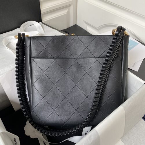 Chanel 23A Hobo Calfskin Black