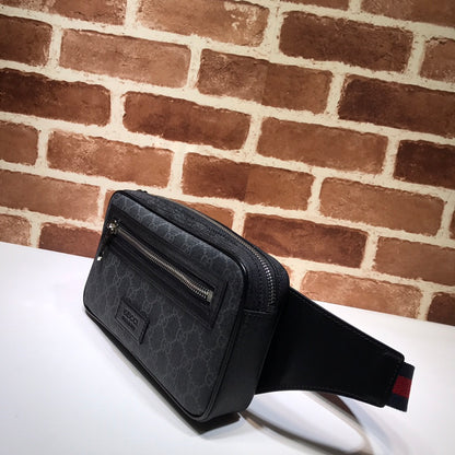 GUCCI GG Supreme Black Belt Bag Black