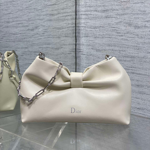 Dior Bow Bag Small in white