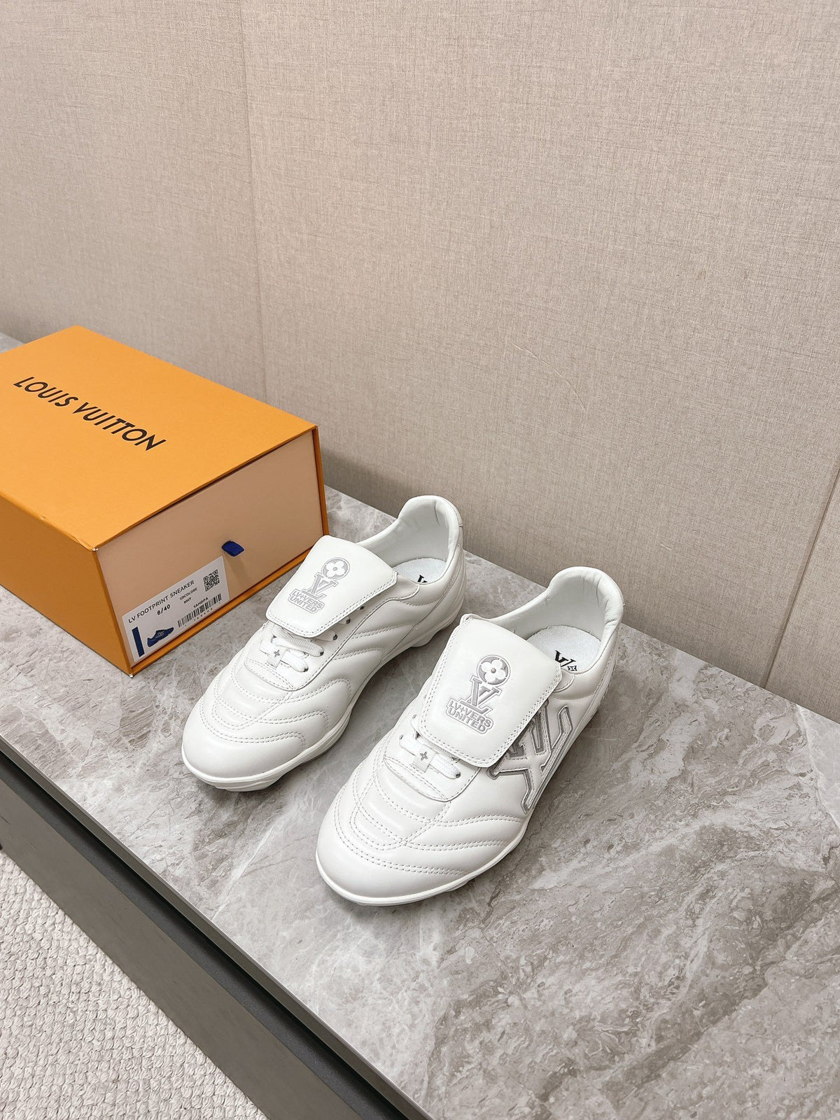 LV Women White Leather Sneakers