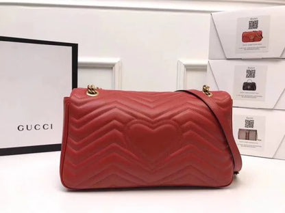 Gucci GG Marmont Matelassé Shoulder Bag Red