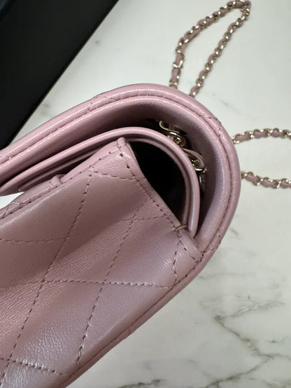 Chanel Classic Double Flap 25 Shoulder Bag Iridescent Pink