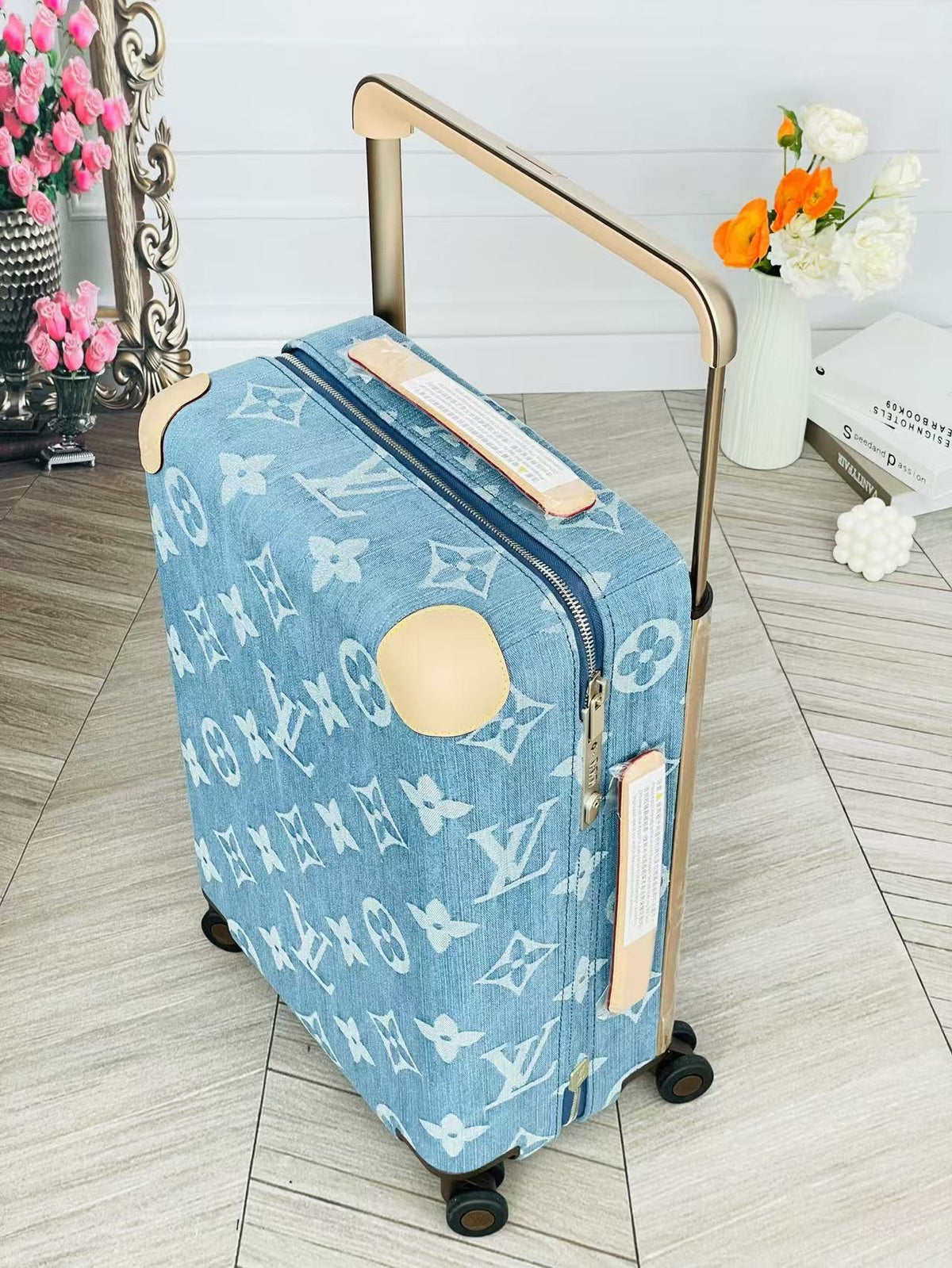 Louis Vuitton Horizon 55 suitcase in Monogram Denim Blue