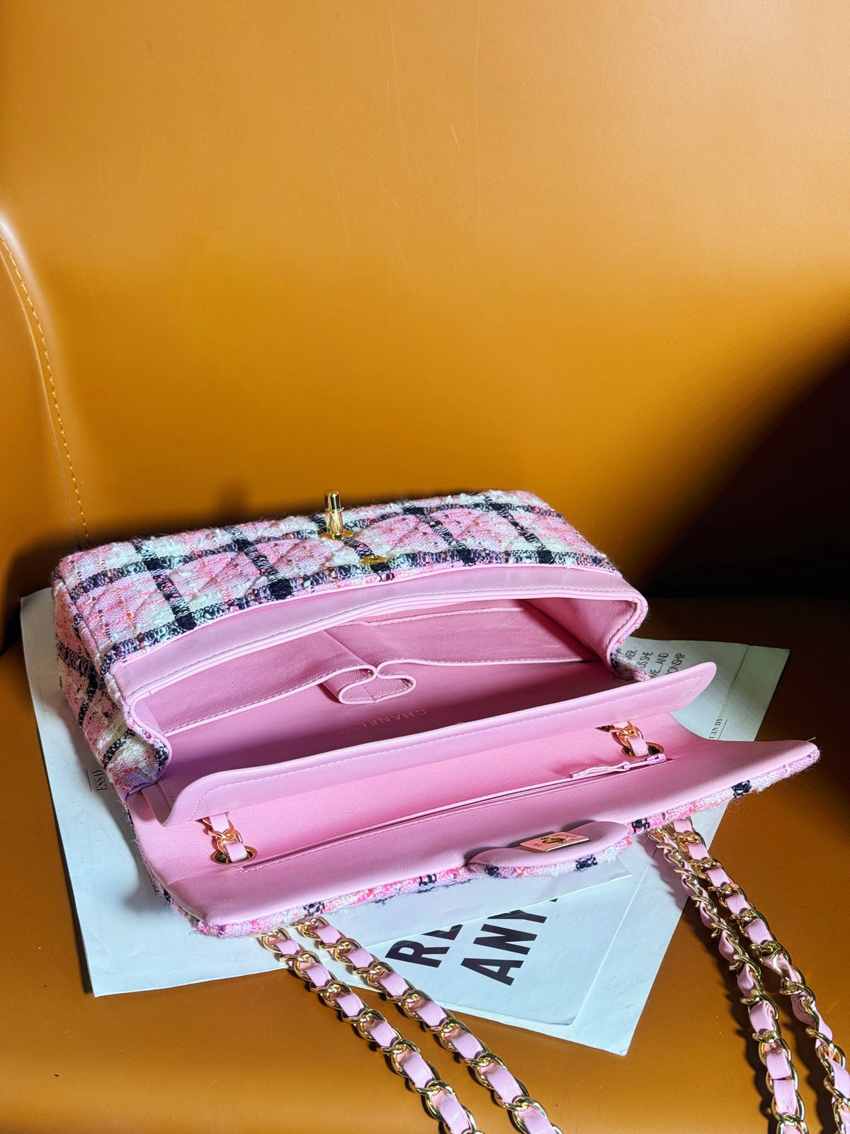 Chanel Mini Rectangular Flap Bag Pink, White and Black